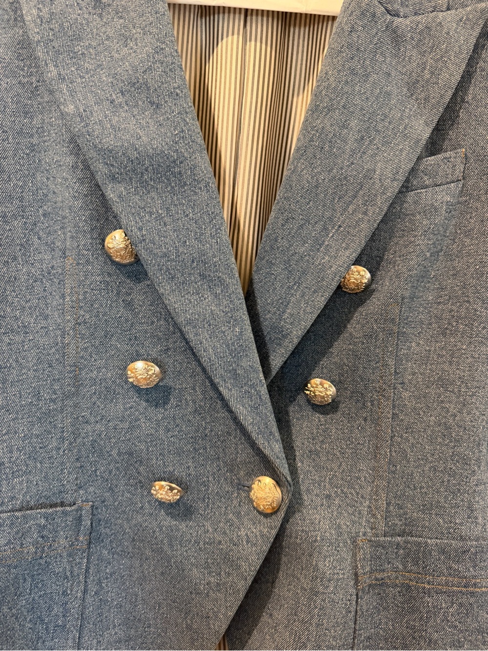 Veronica Beard Denim Double Breasted Blazer - Picture 2 of 5